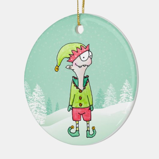 Weihnachts-Elf-Ornament Keramik Ornament (Links)