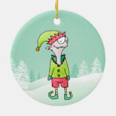 Weihnachts-Elf-Ornament Keramik Ornament (Hinten)