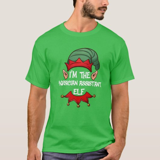 Weihnachts Elf Pajama Ich bin Assistentin E T-Shirt (Vorderseite)