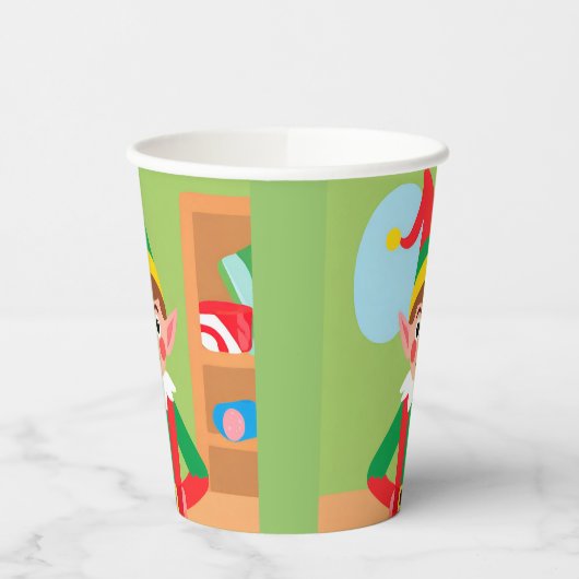 Weihnachts-Elf-Papiertasse Pappbecher (Links)