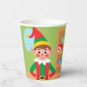 Weihnachts-Elf-Papiertasse Pappbecher (Vorderseite)