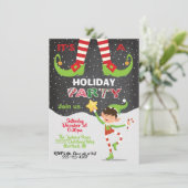 Weihnachts-Elf-Party im Schnee-Einladung Einladung (Stehend Vorderseite)