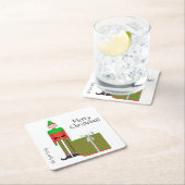 Weihnachts-Elf-Platz-Untersetzer - gestreiftes Ges Rechteckiger Pappuntersetzer (Vor Ort)