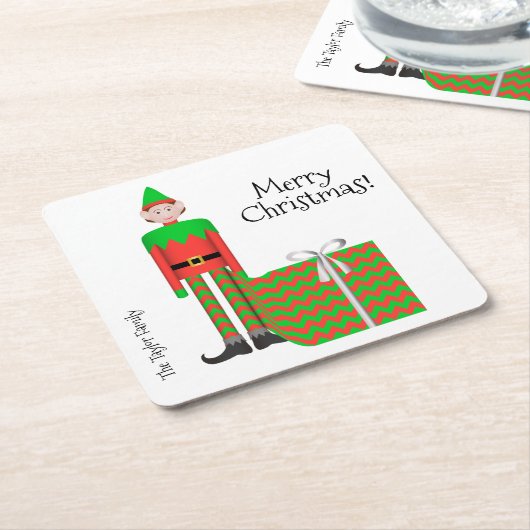 Weihnachts-Elf-Platz-Untersetzer - Zickzack Gesche Rechteckiger Pappuntersetzer (angewinkelt)