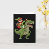 Weihnachts Elf Riding Dinosaur T Rex Boys Kinder S Karte (Gelbe Blume)