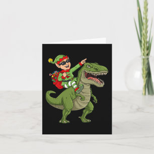 Weihnachts Elf Riding Dinosaur T Rex Boys Kinder S Karte