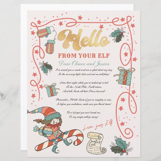 Weihnachts-Elf-Rücksendung (Vorne/Hinten)