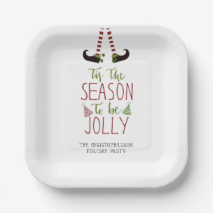 Weihnachts-Elf-Saison wird JOLLY Personalisiert Pa Pappteller