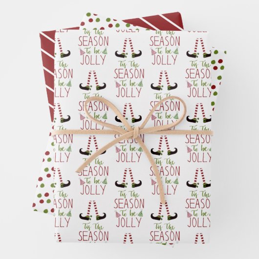 Weihnachts-Elf-Saison wird JOLLY sein Geschenkpapier Set (Beispiel)