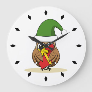 Weihnachts-Elf-Schüssel mit Gegenwart Große Wanduhr