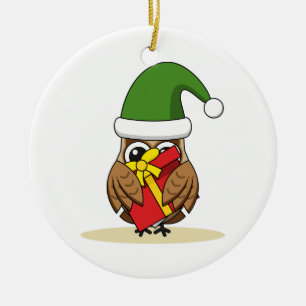 Weihnachts-Elf-Schüssel mit Gegenwart Keramik Ornament