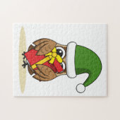 Weihnachts-Elf-Schüssel mit Gegenwart Puzzle (Horizontal)