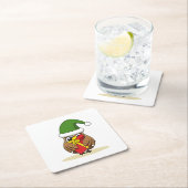 Weihnachts-Elf-Schüssel mit Gegenwart Rechteckiger Pappuntersetzer (Vor Ort)