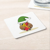 Weihnachts-Elf-Schüssel mit Gegenwart Rechteckiger Pappuntersetzer (angewinkelt)