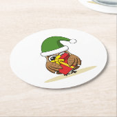 Weihnachts-Elf-Schüssel mit Gegenwart Runder Pappuntersetzer (Angewinkelt)