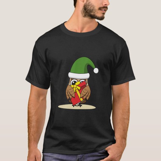 Weihnachts-Elf-Schüssel mit Gegenwart T-Shirt (Vorderseite)