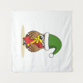 Weihnachts-Elf-Schüssel mit Gegenwart Wandteppich (Vorderseite (Horizontal))