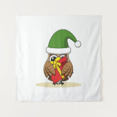 Weihnachts-Elf-Schüssel mit Gegenwart Wandteppich (Vorderseite)