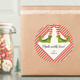 Weihnachts-Elf selbst gemachte Waren Feiertag Back Runder Aufkleber