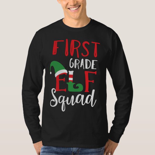 Weihnachts-Elf-Squad Erste Klasse Lehrer Top (Vorderseite)