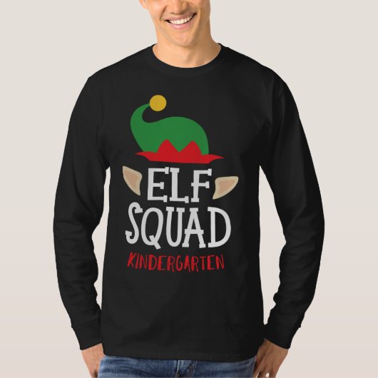 Weihnachts-Elf-Squad Kindergarten-Lehrer T-Shirt (Vorderseite)