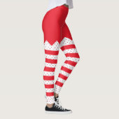 Weihnachts-Elf-Streifen und -Punkte Leggings (Rechts)