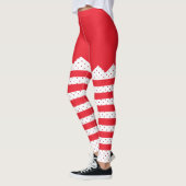 Weihnachts-Elf-Streifen und -Punkte Leggings (Links)