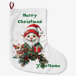 Weihnachts-Elf und Doggo-Strumpf individuell gesta Großer Weihnachtsstrumpf