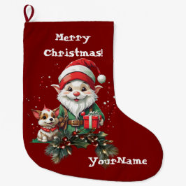 Weihnachts-Elf und Doggo-Strumpf individuell gesta Großer Weihnachtsstrumpf