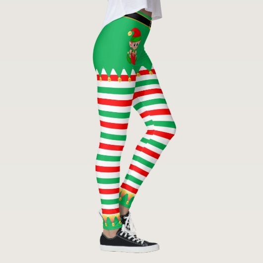 Weihnachts-Elf und Gold-Jingle-Bells Leggings (Rechts)