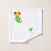 Weihnachts-Elf und Green Red Diamond Star Muster Badhandtuch Set (Waschlappen)