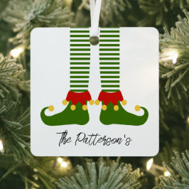 Weihnachts-Elf-Urlaub Familie Name Festlicher Spaß Ornament Aus Metall