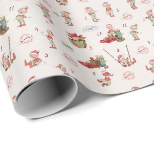 Weihnachts-Elf-Verpackungspapier von Santa Claus Geschenkpapier