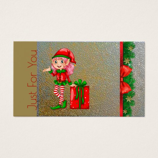 Weihnachts-Elf-Weihnachtsgeschenkkarte nur für Sie (Vorderseite)