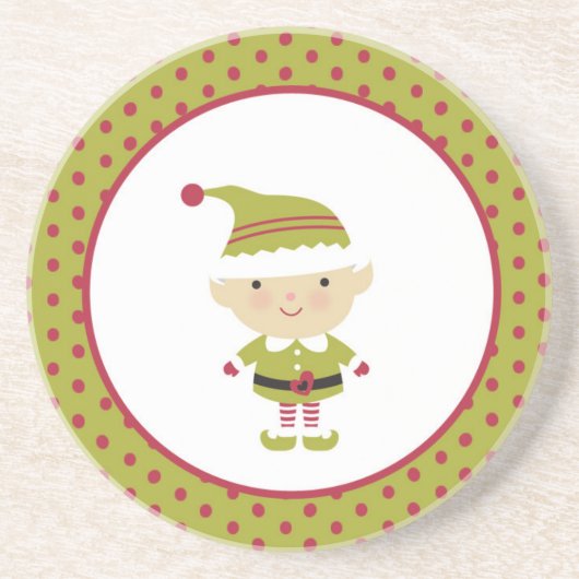 Weihnachts-Elf Weihnachtsgetränk Untersetzer (Vorne)