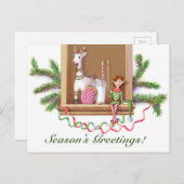 Weihnachts-Elf-Weihnachtskarte Feiertagspostkarte (Vorne/Hinten)