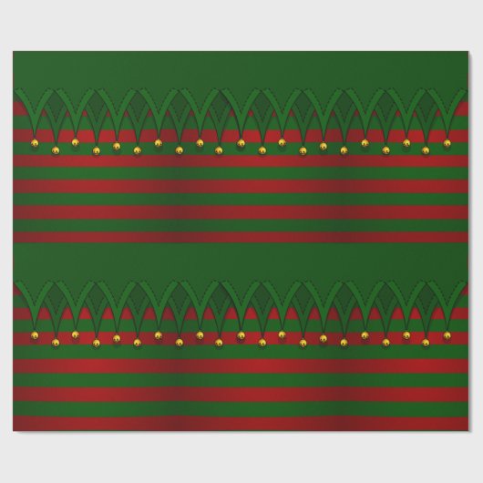 Weihnachts-Elf Wrapping Paper Niedlich Elf Geschen Geschenkpapier (Flach)