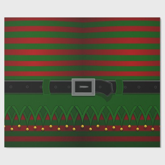 Weihnachts-Elf Wrapping Paper Niedlich Elf Geschen Geschenkpapier (Flach)