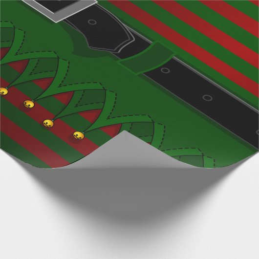 Weihnachts-Elf Wrapping Paper Niedlich Elf Geschen Geschenkpapier (Ecke)