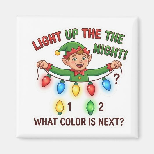 Weihnachts-Elfen-Lichter-Muster-Logik-Spiel-Magnet Magnet (Vorne)