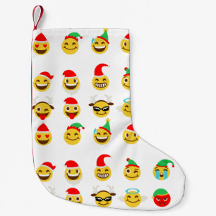 Weihnachts-Emoji fröhliche Gesichter Weihnachtsstr Kleiner Weihnachtsstrumpf