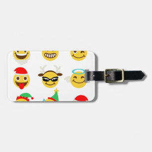 Weihnachts-Emoji glückliche Gesichter Gepäckanhänger