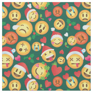 Weihnachts Emoji Print Fabric Stoff