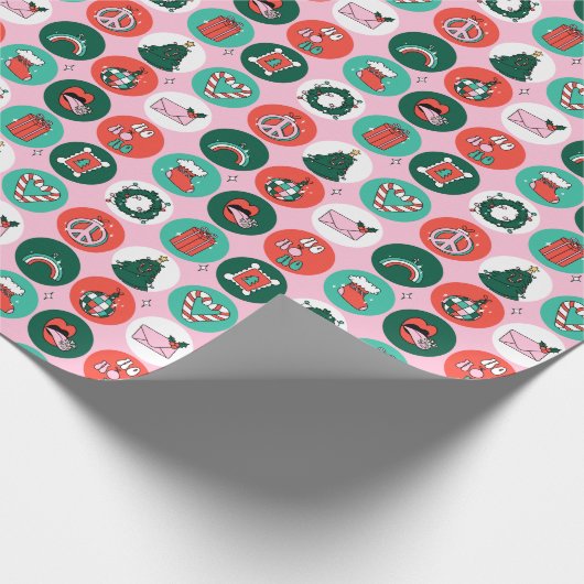 Weihnachts-Emoji-Wrapping Geschenkpapier (Ecke)