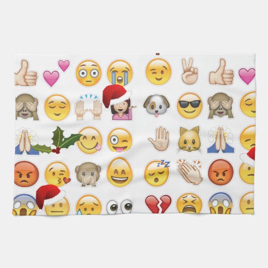Weihnachts-Emojis Handtuch (Horizontal)