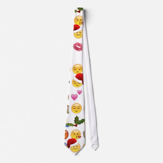 Weihnachts-Emojis Krawatte (Vorderseite)