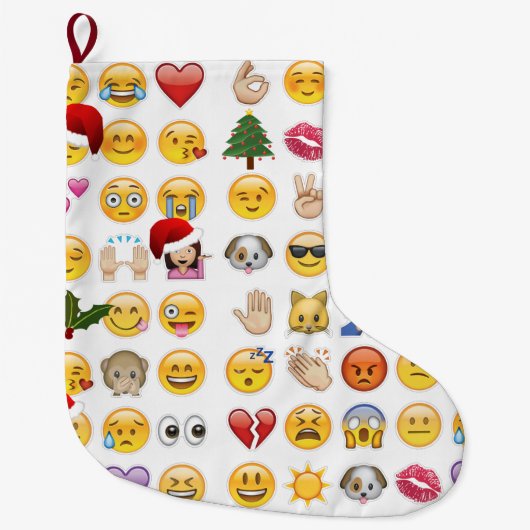 Weihnachts-Emojis-Weihnachten-Strumpf Großer Weihnachtsstrumpf (Vorderseite)