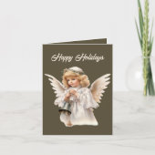 Weihnachts-Engel Aquarell hinzufügen Text Feiertagskarte (Vorderseite)