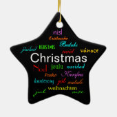 Weihnachts-Engel-Baby rund um die Welt in Schwarz Keramik Ornament (Hinten)