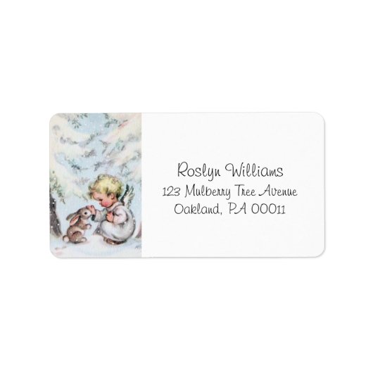 Weihnachts-Engel-Baby und Sonntag Adressaufkleber (Vorne)